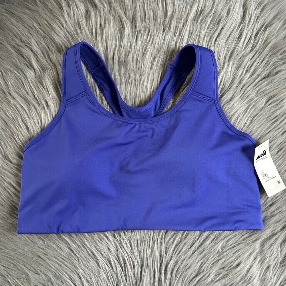 Avia Wirefree Sports Bra Women's Size Small Blue Racerback Medium Support